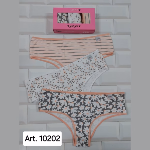 SA10202C ART.SA10202 PACK X3 CULOTTE CLÁSICO ALGODON Y LYCRA