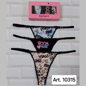 ART.SA10315 PACK X3 COLALESS DE ALGODÓN ESTAMPADA CON BRETEL REGULABLE