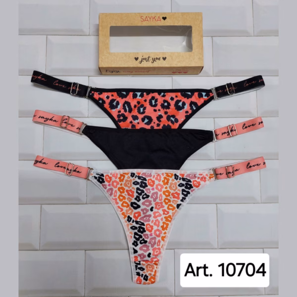 ART.SA10704 PACK X 3 COLALESS MICROFIBRA ESTAMPADA C/ BRETEL ANCHO